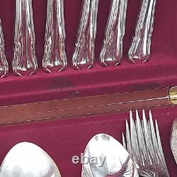 Vintage 56 Piece Silver Plated Cutlery Canteen Box Sheffield England Flatware