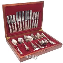 Vintage 56 Piece Silver Plated Cutlery Canteen Box Sheffield England Flatware