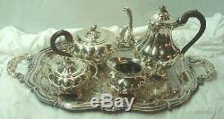 Vintage 5pc. Community MELON Silverplate Tea/Coffee Service Set, Original Tray. NR