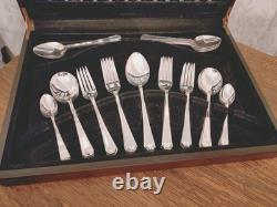 Vintage 60 Pc GRECIAN PATTERN Silver Plate CUTLERY CANTEEN Geo Butler Sheffield