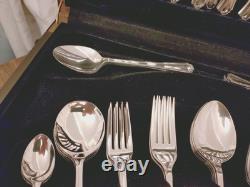 Vintage 60 Pc GRECIAN PATTERN Silver Plate CUTLERY CANTEEN Geo Butler Sheffield