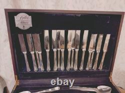 Vintage 60 Pc GRECIAN PATTERN Silver Plate CUTLERY CANTEEN Geo Butler Sheffield