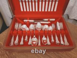 Vintage 67 Piece Silver Plate KINGS PATTERN Cutlery Canteen by Coopers Sheffield