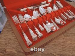 Vintage 67 Piece Silver Plate KINGS PATTERN Cutlery Canteen by Coopers Sheffield
