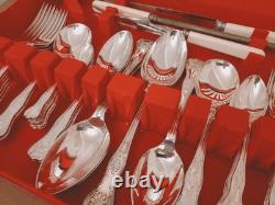 Vintage 67 Piece Silver Plate KINGS PATTERN Cutlery Canteen by Coopers Sheffield