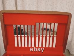 Vintage 67 Piece Silver Plate KINGS PATTERN Cutlery Canteen by Coopers Sheffield