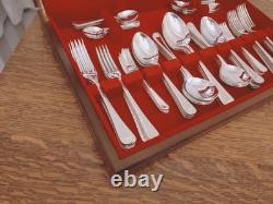 Vintage 76 Pc SILVER PLATE Bead Pattern CUTLERY CANTEEN by Osborne of Sheffield