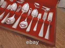 Vintage 76 Pc SILVER PLATE Bead Pattern CUTLERY CANTEEN by Osborne of Sheffield