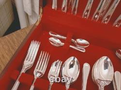 Vintage 76 Pc SILVER PLATE Bead Pattern CUTLERY CANTEEN by Osborne of Sheffield