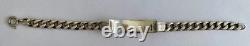 Vintage 800 Silver ID Bracelet 10 AR Italian Curb Link Blank Name Plate 8