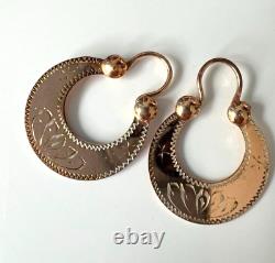 Vintage 875 SILVER Earrings Hoops USSR Soviet Ukrainian KIEV FACTORY