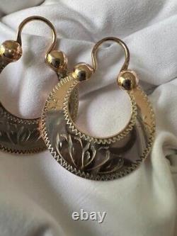 Vintage 875 SILVER Earrings Hoops USSR Soviet Ukrainian KIEV FACTORY