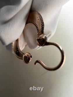 Vintage 875 SILVER Earrings Hoops USSR Soviet Ukrainian KIEV FACTORY