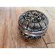 Vintage 90% Silver-Plated Trinket Box Dragon & Floral Motif Asian Antique