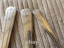 Vintage ART DECO 35 Piece FRENCH SILVER PLATE FLATWARE Original Case VGC