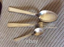 Vintage ART DECO 35 Piece FRENCH SILVER PLATE FLATWARE Original Case VGC