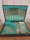 Vintage ART DECO 41Pc Silver Plate Faux Bone CUTLERY SET Made in Sheffield 1930s