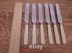 Vintage ART DECO 41Pc Silver Plate Faux Bone CUTLERY SET Made in Sheffield 1930s