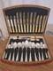 Vintage ART DECO 49 Piece Silver Plate Faux Bone CUTLERY SET Made in Sheffield