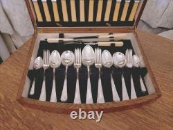 Vintage ART DECO 49 Piece Silver Plate Faux Bone CUTLERY SET Made in Sheffield Vintage ART DECO 49 Piece Silver Plate Faux Bone CUTLERY SET Made in Sheffield