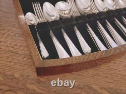 Vintage ART DECO 49 Piece Silver Plate Faux Bone CUTLERY SET Made in Sheffield