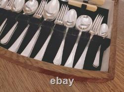 Vintage ART DECO 49 Piece Silver Plate Faux Bone CUTLERY SET Made in Sheffield