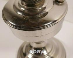 Vintage Aladdin Nickel Plated Oil Lamp Model 12 With Original Glass Logo Chimney