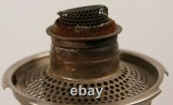 Vintage Aladdin Nickel Plated Oil Lamp Model 12 With Original Glass Logo Chimney