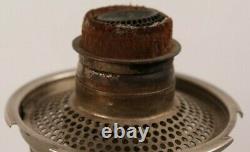 Vintage Aladdin Nickel Plated Oil Lamp Model 12 With Original Glass Logo Chimney