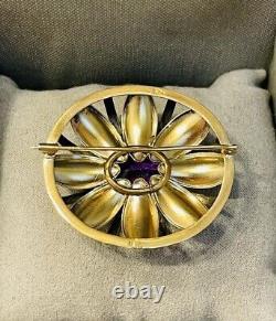 Vintage Alexandrite brooch Silver 875 gold-plated before 1950