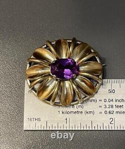 Vintage Alexandrite brooch Silver 875 gold-plated before 1950