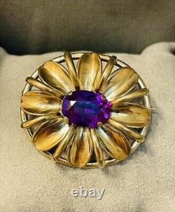 Vintage Alexandrite brooch Silver 875 gold-plated before 1950