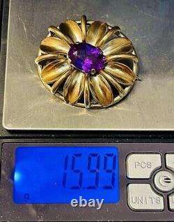 Vintage Alexandrite brooch Silver 875 gold-plated before 1950