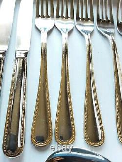 Vintage Amboss Cutlery Stainless Steel And Gold Plated 18pieces Wedding