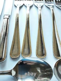 Vintage Amboss Cutlery Stainless Steel And Gold Plated 18pieces Wedding