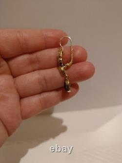 Vintage Amethyst, Garnet And Pearl 24ct Gold Plated Silver Drop Earrings