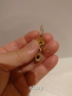 Vintage Amethyst, Garnet And Pearl 24ct Gold Plated Silver Drop Earrings