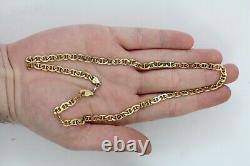 Vintage Anchor Marine Sterling Silver 925 Chain Link Necklace 20.25 Gold Plated