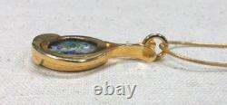 Vintage Antique Roman Glass Gold Plated Pendant Silver 925 Rachel Gera Original