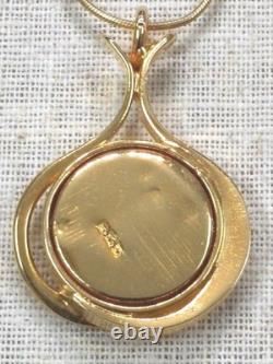 Vintage Antique Roman Glass Gold Plated Pendant Silver 925 Rachel Gera Original