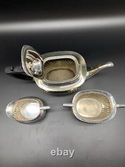 Vintage Antique Silver Plated E. P. N. S. A1 milk jug, sugar bowl, Art deco teapot