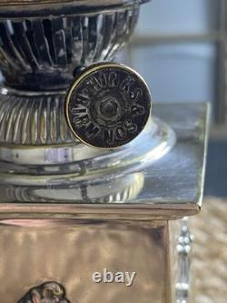 Vintage Antique Silver Plated Oil Lamp Base Victorian Hinks Hallmarked