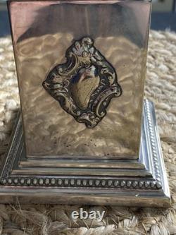 Vintage Antique Silver Plated Oil Lamp Base Victorian Hinks Hallmarked