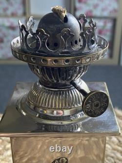 Vintage Antique Silver Plated Oil Lamp Base Victorian Hinks Hallmarked