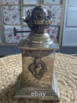Vintage Antique Silver Plated Oil Lamp Base Victorian Hinks Hallmarked