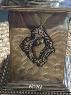 Vintage Antique Silver Plated Oil Lamp Base Victorian Hinks Hallmarked