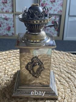 Vintage Antique Silver Plated Oil Lamp Base Victorian Hinks Hallmarked