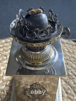 Vintage Antique Silver Plated Oil Lamp Base Victorian Hinks Hallmarked