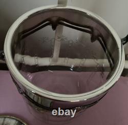 Vintage Antique Victorian Wmf Silver Plate Biscuit Barrel Cut Glass Crystal Vgc