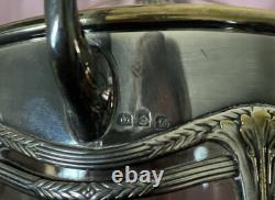 Vintage Antique Victorian Wmf Silver Plate Biscuit Barrel Cut Glass Crystal Vgc